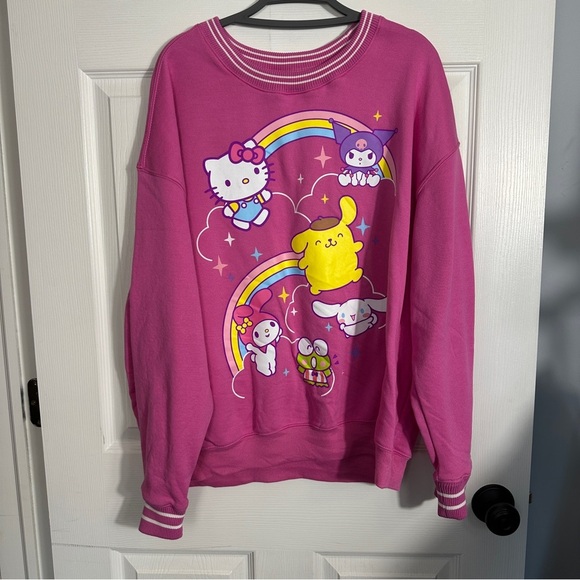 Sanrio Hello Kitty & Friends pink sweatshirt, size XXL, cotton blend - Picture 1 of 7